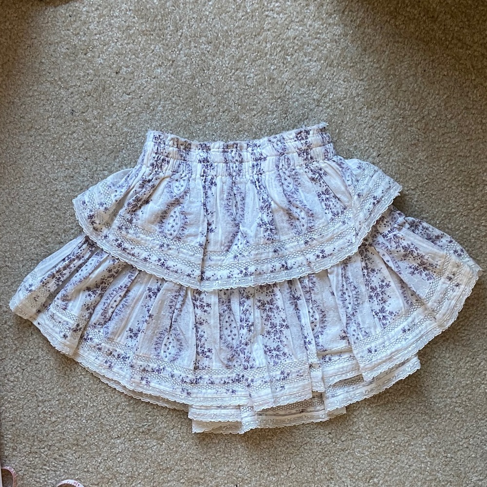 Loveshackfancy ruffle mini skirt size XS